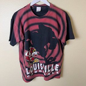 Vintage University of Louisville Shadow Graphic Tee Shirt Size Large